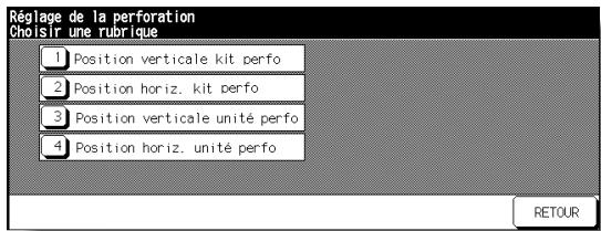 KONICA MINOLTA 7272 - Écran de menu Réglage de la perforation - 1