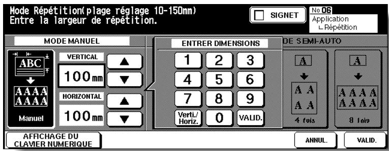 KONICA MINOLTA 7272 - Appuyez sur Manuel, puis définissee la hauteur et la largeur de la zone de numérisation. - 2