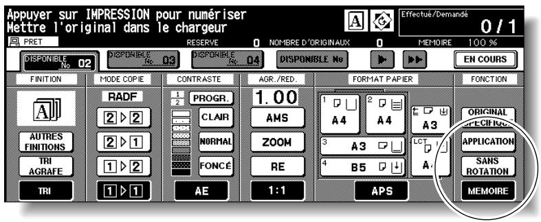 KONICA MINOLTA 7272 - Appuyez sur MEMOIRE dans l'écran général pour la dette en surbrillance. - 1