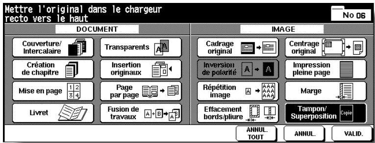 KONICA MINOLTA 7272 - Appuyez sur Tampon/Superposition dans l'écran de selection d'application. - 1
