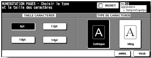 KONICA MINOLTA 7272 - du type de caractères : depuis NUMEROTATION DES PAGES ou DATE/HEURE - 1