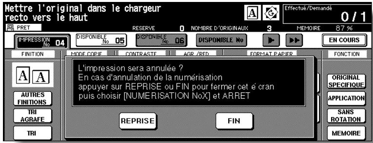KONICA MINOLTA 7272 - Appuyez sur [ARRET] sur le tableau de commande du photocopieur principal. - 1