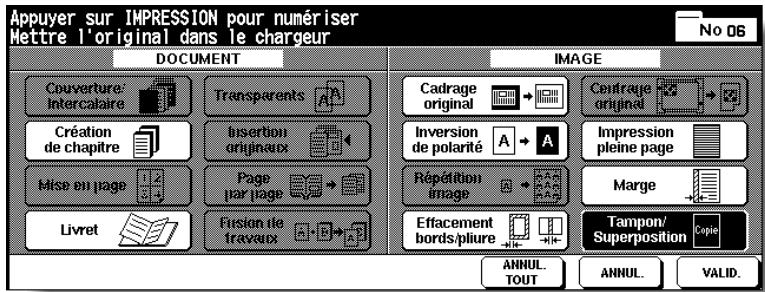 KONICA MINOLTA 7272 - Appuyez sur Tampon/Superposition dans l'écran de selection d'application. - 1