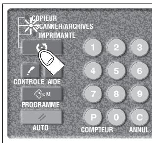 KONICA MINOLTA 7272 - Appuyer sur la touche de mode pour allumer le voyant [SCANNER/ARCHIVES]. - 1