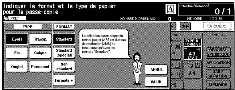 KONICA MINOLTA 7272 - Appuyez sur la touche correspondant au type de papier souhaité. - 1