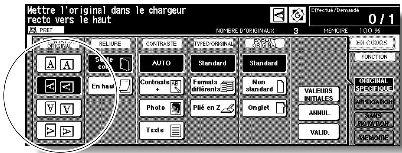 KONICA MINOLTA 7272 - Appuyez sur la touche d'orientation des originaux souhaitée pour la mesure en surbrillance. - 1