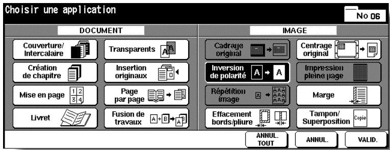 KONICA MINOLTA 7272 - Appuyez sur Inversion de polarité dans l'écran de selection d'application. - 1