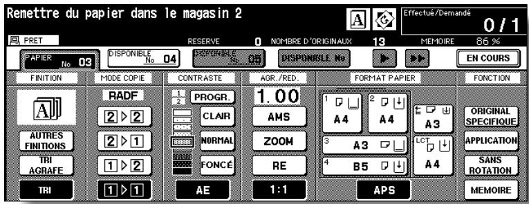 KONICA MINOLTA 7272 - Affichez l'écran général du travail d'impression en cours. - 1