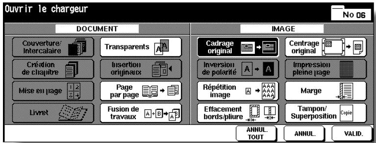 KONICA MINOLTA 7272 - Appuyez sur Cadrage original dans l'écran de sélection d'application. - 1