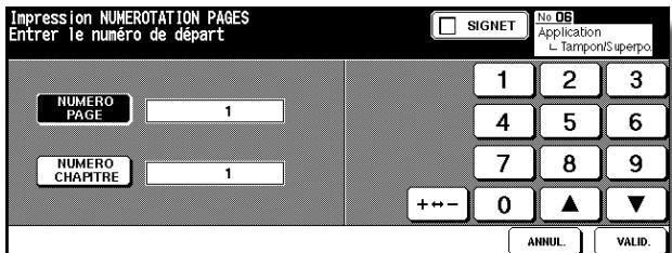 KONICA MINOLTA 7272 - Écran de définition du N° de départ : disponible depuis NUMEROTATION DES PAGES - 1