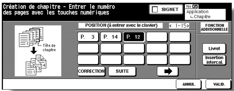 KONICA MINOLTA 7272 - Utilisez le pavé numérique du tableau de commande pour entrer le numéro de page de chaque page de titre. - 1