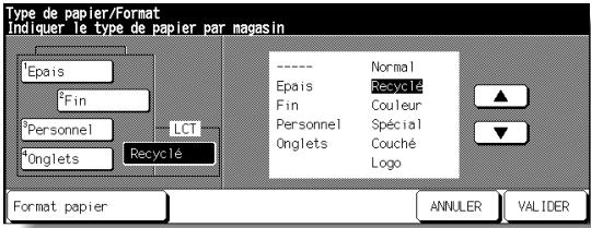 KONICA MINOLTA 7272 - Écran de configuration du type de papier - 1