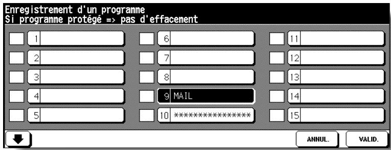 KONICA MINOLTA 7272 - Appuyez sur une des touches numérotées de 1 à 30 pour laMETTE en surbrillance et y mémoriser le programme. - 1