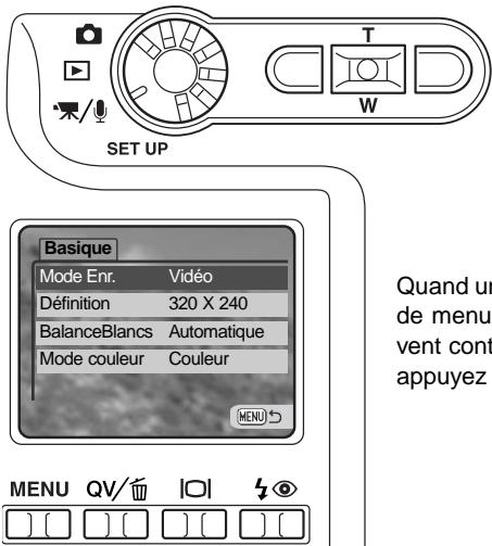 KONICA MINOLTA DIMAGE XT - NAVIGATION DANS LE MENU D'ENREGISTREMENT VIDEO/AUDIO - 5