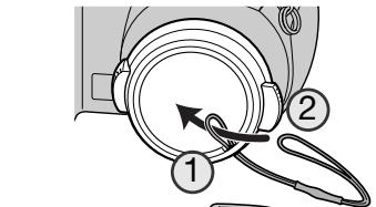 KONICA MINOLTA DIMAGE Z6 - Fixation de la courroie et du capuchon d'objectif - 1