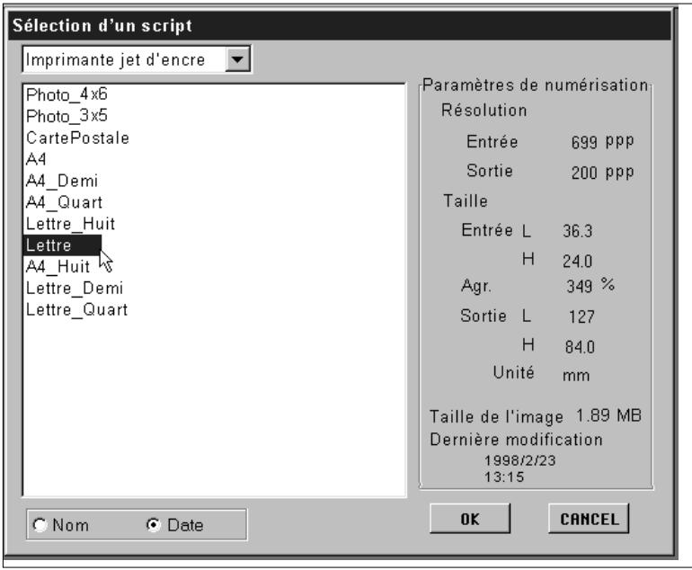 KONICA MINOLTA SCAN MULTI I SOFTWARE - Cliquez sur le nom du script, puis cliquez sur OK. - 2