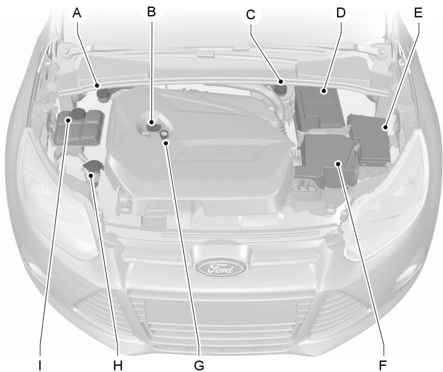 FORD FOCUS 2012 - VUE D'ENSEMBLE SOUS LE CAPOT - 1.0L ECOBOOST - 3