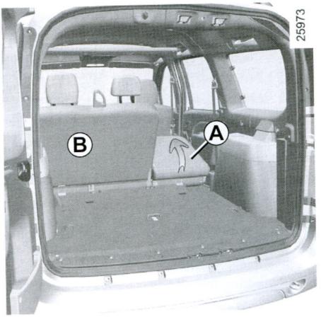 DACIA LOGAN MCV - Pour rabattre le siège   lateral A et la banquette B - 1