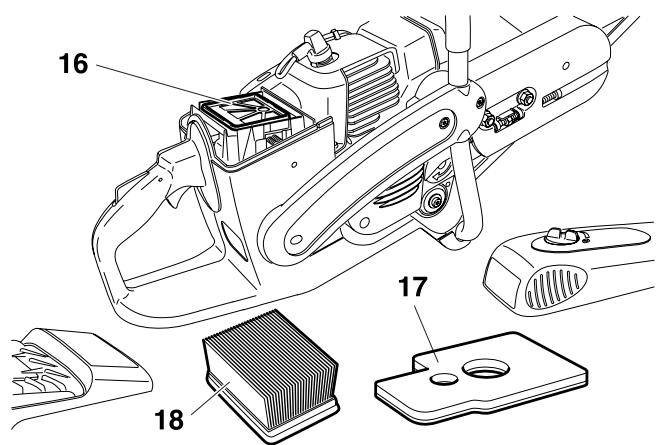 MAKITA DPC7321 DPC8112 - Cleaning / changing the air filter - 7
