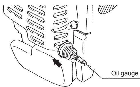 MAKITA EBH341L - Point 1 in Replacement of oil: "Oil gauge" - 3
