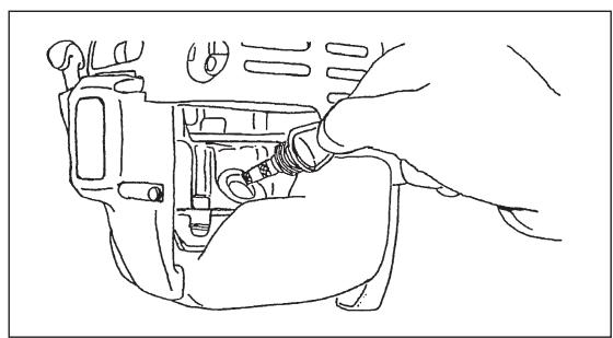 MAKITA EBH341L - Point 1 in Replacement of oil: "Oil gauge" - 4