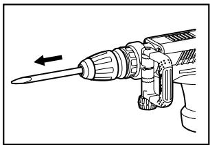 MAKITA HM1O3C3 - Installing or removing the bit - 3