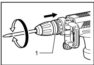 MAKITA HM1O3C3 - Instalación o extracción de la broca - 2