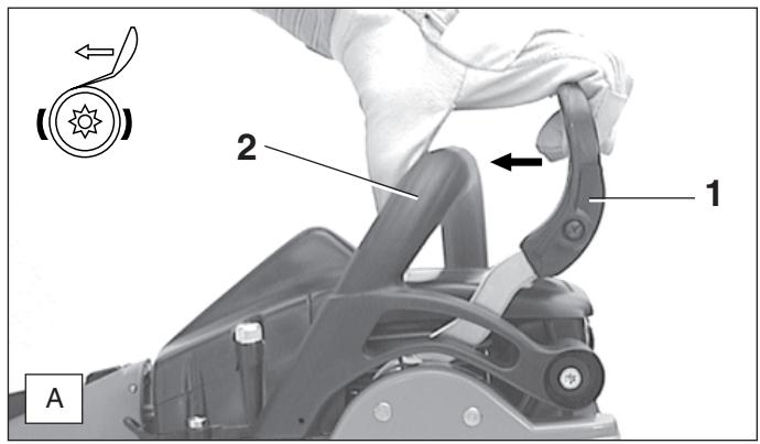 MAKITA DCS5200I - Mounting the guide bar and saw chain - 1