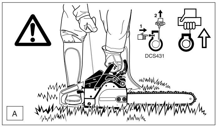 MAKITA DCS5200I - Starting the engine - 1