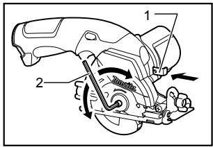 MAKITA SH01 - Desmontaje o instalación del disco de sierra - 1