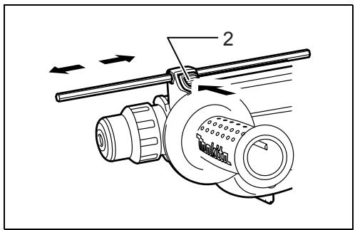 Technical diagram of a mechanical device with labeled components and directional arrows indicating motion or flow.