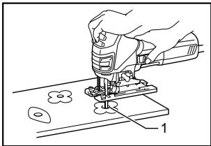 MAKITA 4351T - A) Boring a starting hole: - 1