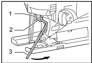 MAKITA 4326 - Instalación o extracción de la hoja de sierra. - 1