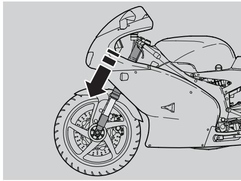 APRILIA RS 125 - Inspection des suspensions avant et arriere - 2
