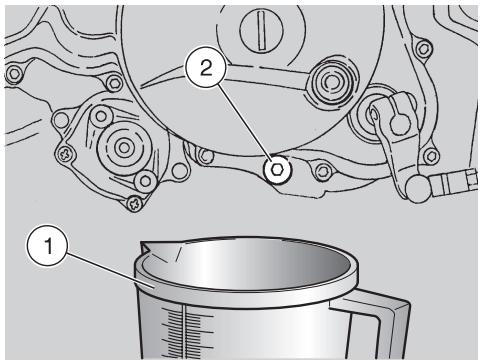 APRILIA RS 125 - Serrer proprement le bouchon de replissage et s'assurer que l'huile ne s'échappe pas. - 1