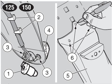 APRILIA SR 50 - 150 DEPOSE Du support de la PLAQUE d'immatriculation - 1