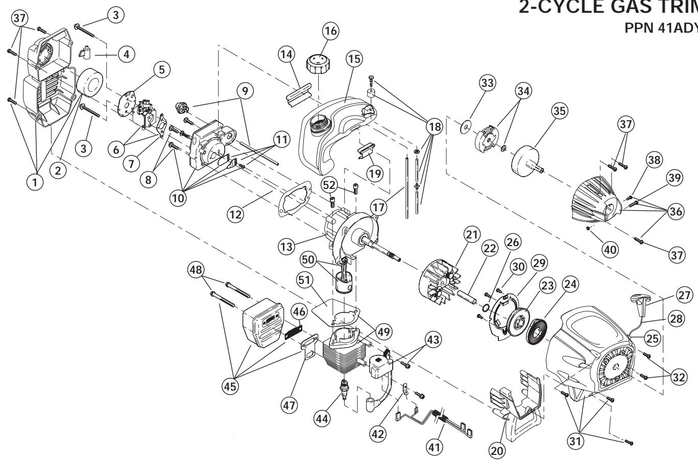 MTD 41ADY90C401 - 2-CYCLE GAS TRIMMER - 1