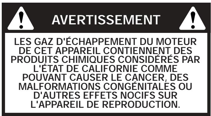 MTD 41ADY90C401 - Avertissement de la proposition 65 de - 1