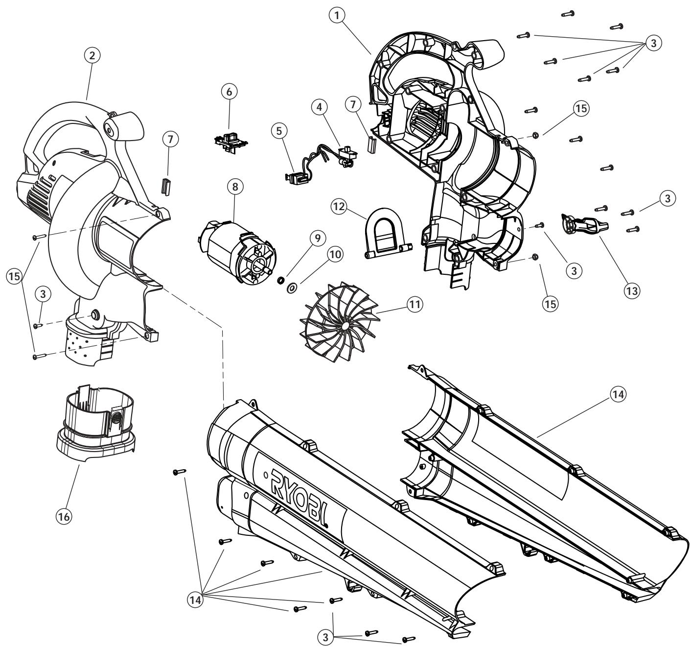MTD RESV1300 - VOLT ELECTRIC BLOWER/VAC - 1