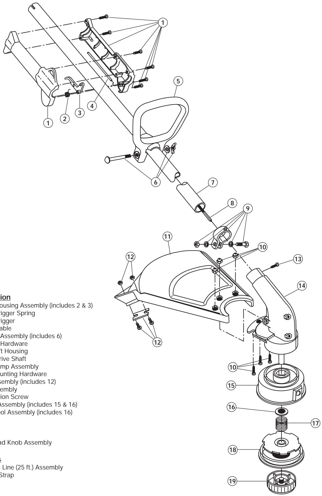 MTD Y765 - BOOM &amp; TRIMMER PARTS - Y765 2-CYCLE GAS TRIMMER - 1