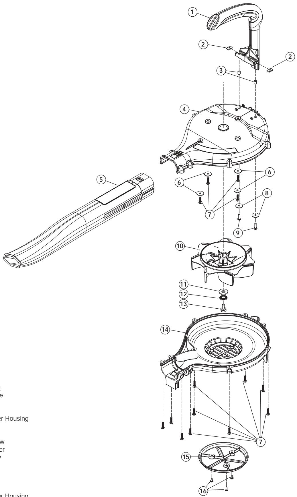 MTD YM290 - HOUSING PARTS - MODEL YM290 2-CYCLE GAS BLOWER - 1