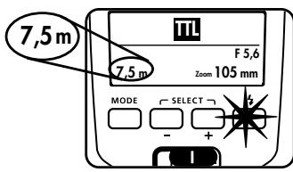 METZ MECABLITZ 50 AF-1 DIGITAL - Indicación del alcance - 1