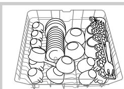 HOTPOINT-ARISTON LDF 12314,  LDF12314EEU - Przyklady napelniania gornyego/dolnego kosza - 1
