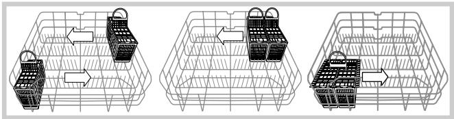 HOTPOINT-ARISTON LDF 12314,  LDF12314EEU - Cutlery basket positioning examples - 1