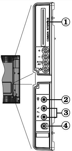LISTO TELEVISEUR LCD 19LCDTNT-953 - Affichage des branchements - Prises latérales - 1