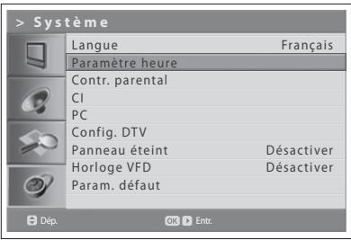 HUMAX LGB-22DTT - Configuration des informations relatives à l'heure - 1