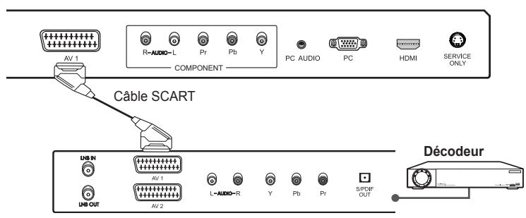 HUMAX LGB-22DTT - Utilisation du cable SCART - 1