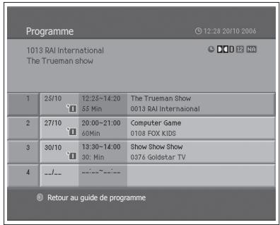 HUMAX LGB-22DTT - Affichage d'une émission programmée - 2