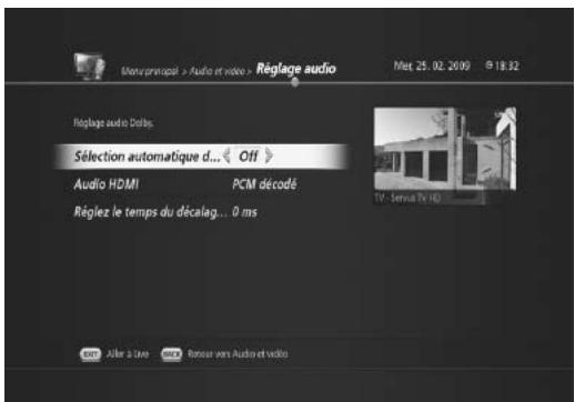 HUMAX TN7000HD TNTSAT - Sélectionnéz Paramètres audio et appuyez sur OK. - 1