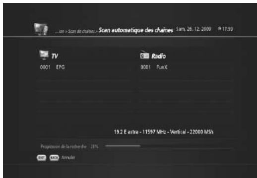 HUMAX TN7000HD TNTSAT - Recherche automatique - 2